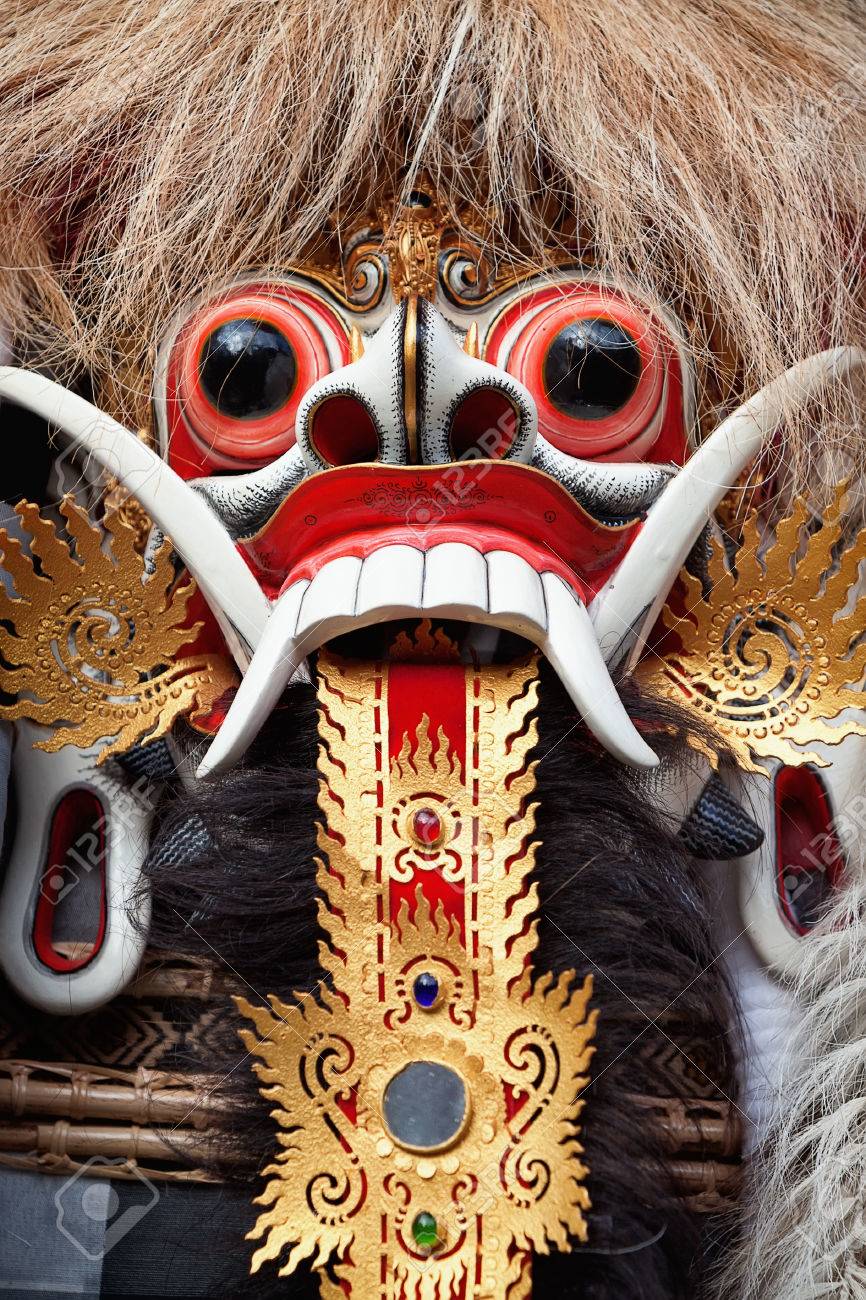 バリ島伝統絵画:マスク舞踊:nengah bagiart作